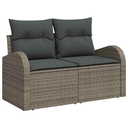Havesofa Sæt 6 Dele Polyrattan Og Stål Og Glas