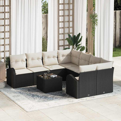 Sofa Sæt Med Pude Med Opbevaring 9 Dele Polyrattan - Hovedbillede