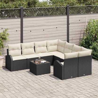 Sofa Sæt Med Pude Med Opbevaring 9 Dele Polyrattan - Billede 3