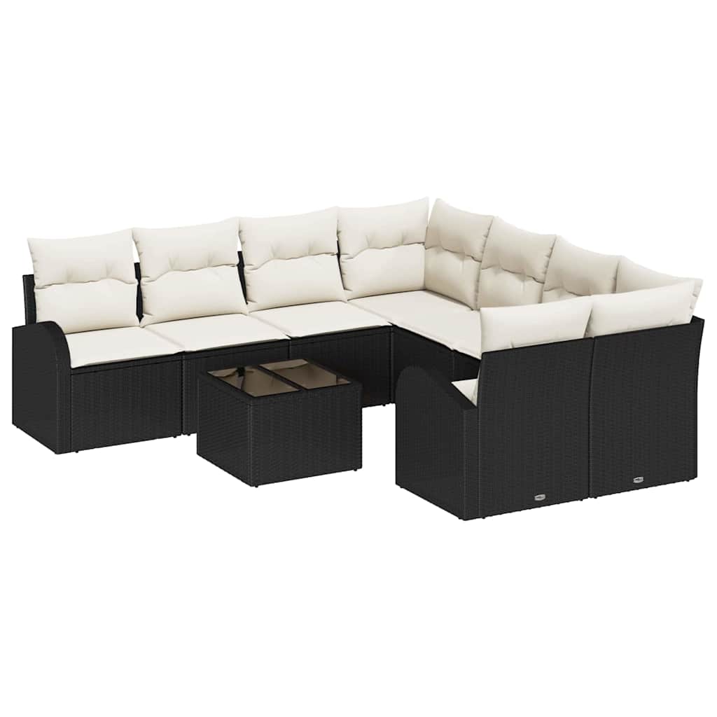 Sofa Sæt Med Pude Med Opbevaring 9 Dele Polyrattan - Billede 2