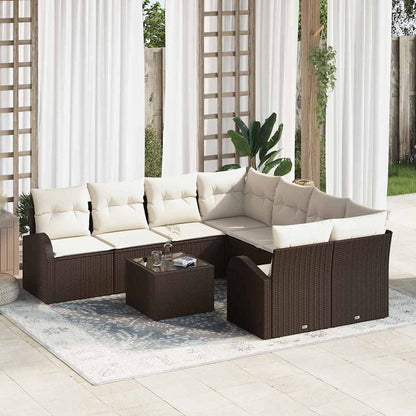 Sofa Sæt Med Pude Med Opbevaring 9 Dele Polyrattan - Variant 3354647