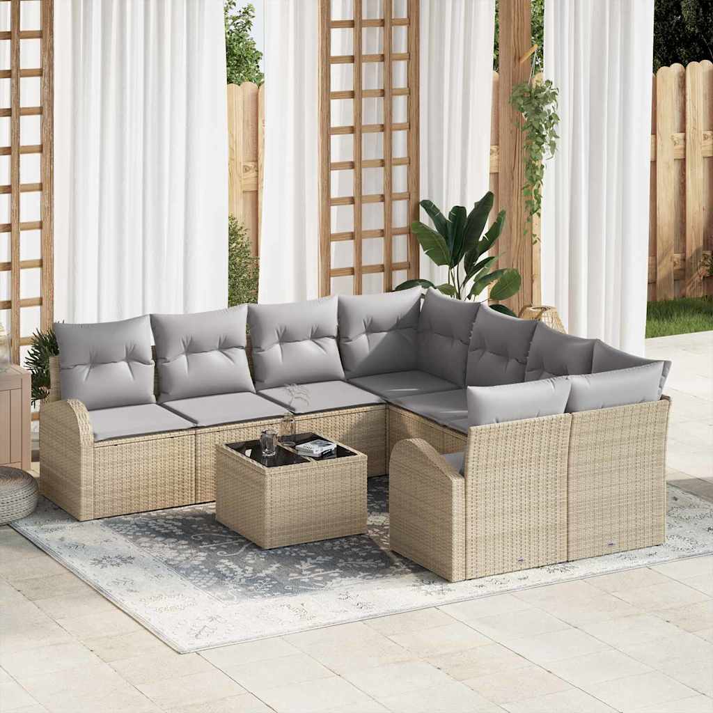 Sofa Sæt Med Pude Med Opbevaring 9 Dele Polyrattan - Variant 3354649