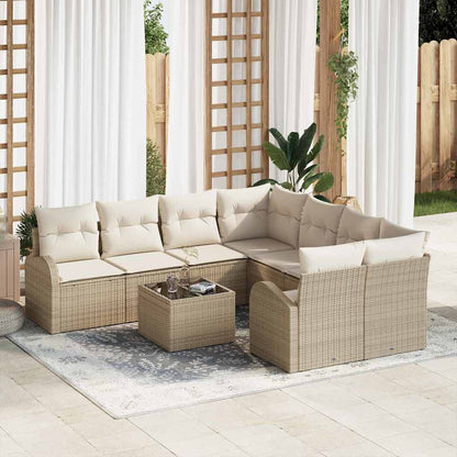 Sofa Sæt Med Pude Med Opbevaring 9 Dele Polyrattan - Variant 3354650