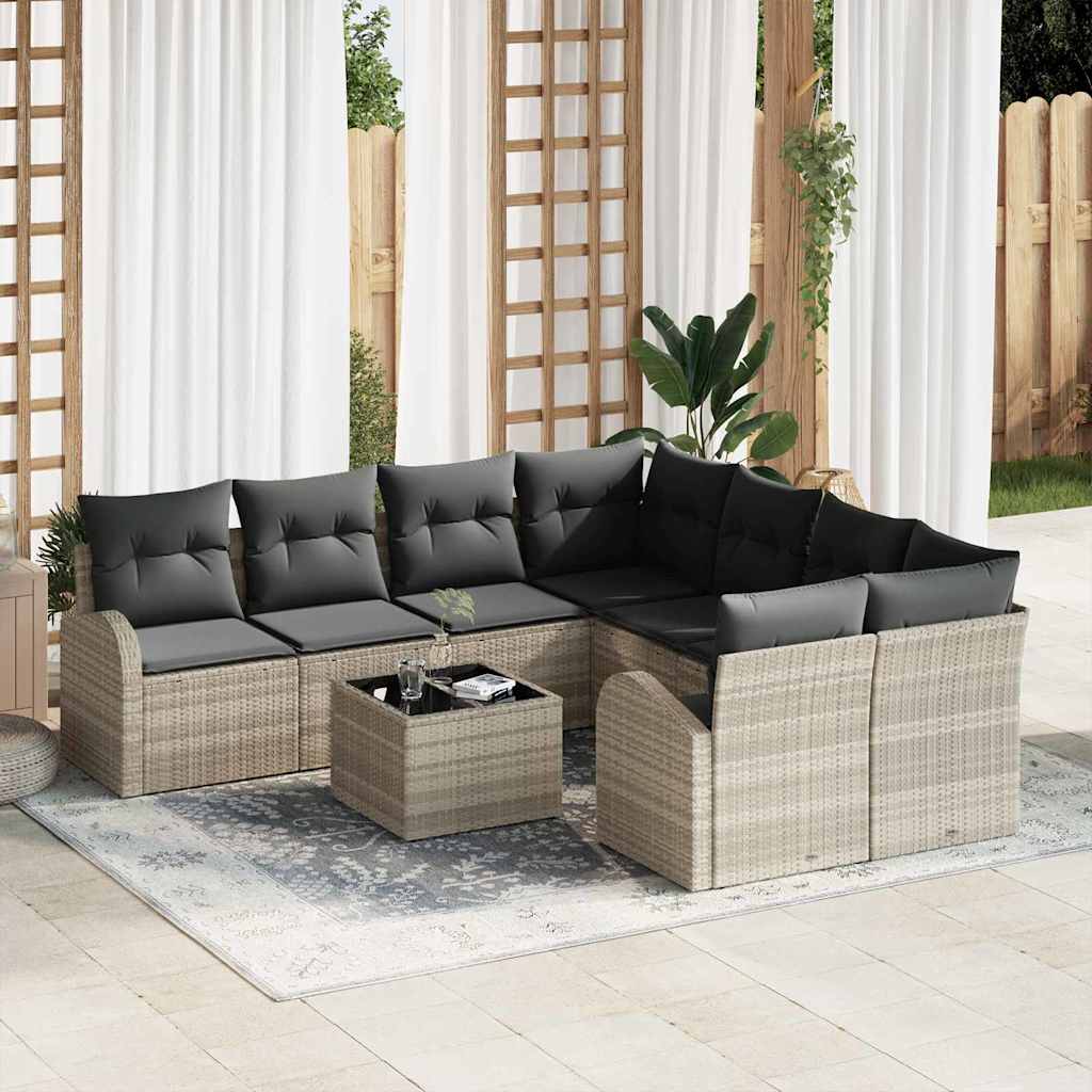 Sofa Sæt Med Pude Med Opbevaring 9 Dele Polyrattan - Variant 3354651
