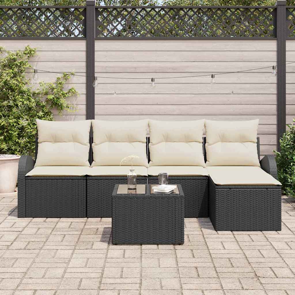 Sofa Sæt Med Pude Med Opbevaring 6 Dele Polyrattan - Billede 3