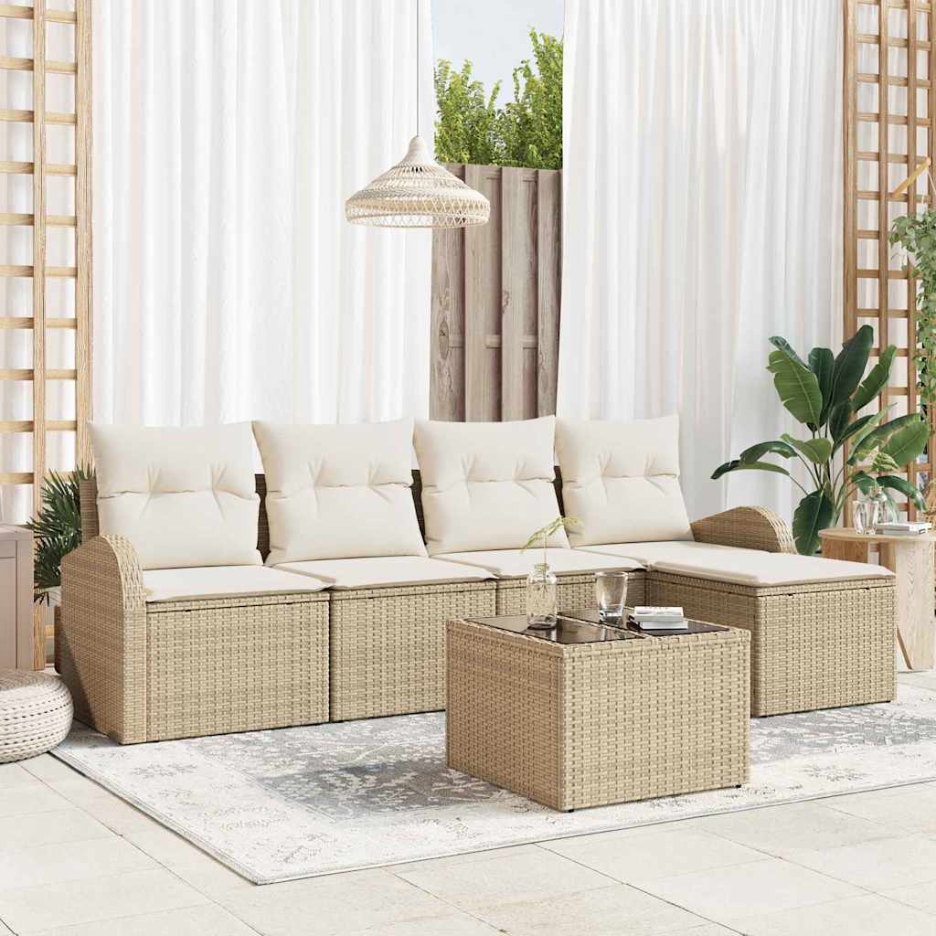 Sofa Sæt 6 Stk. Polyrattan - Hovedbillede