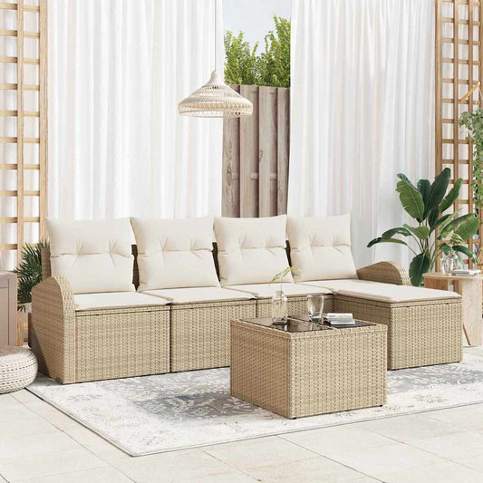 Sofa Sæt 6 Stk. Polyrattan - Hovedbillede