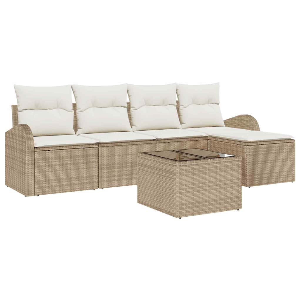 Sofa Sæt 6 Stk. Polyrattan - Billede 2