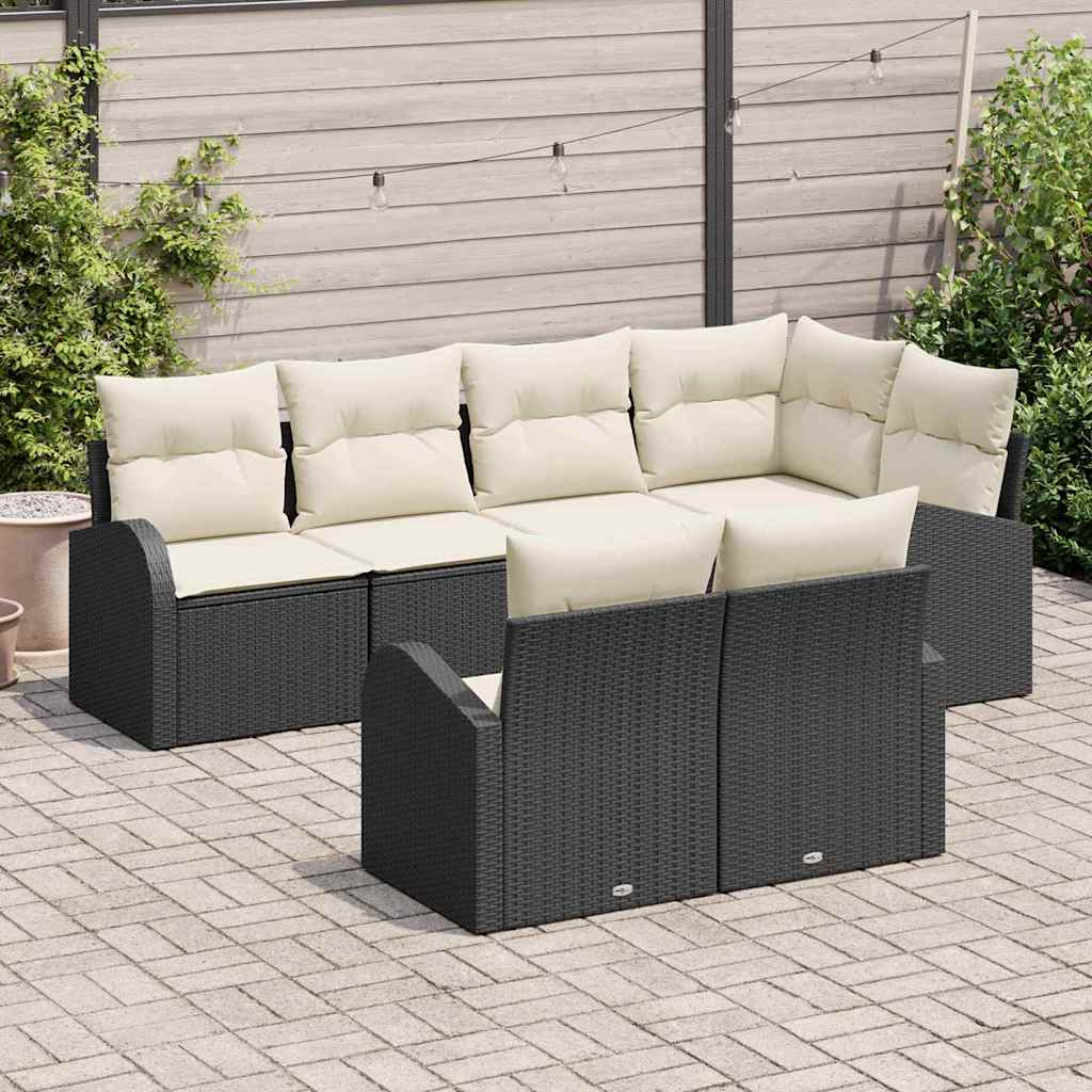 Havesofa Sæt Med Pude 7 Dele Polyrattan - Billede 3
