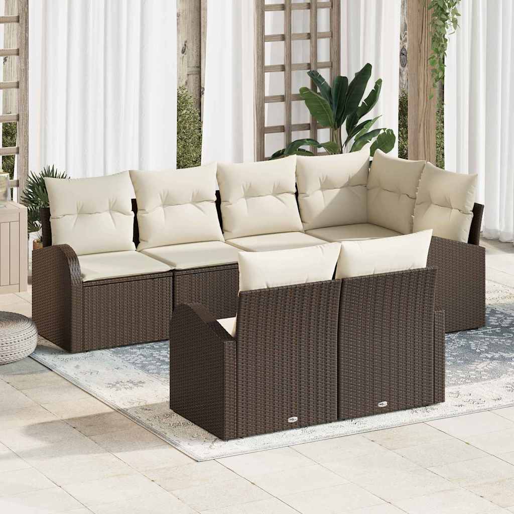 Havesofa Sæt Med Pude 7 Dele Polyrattan