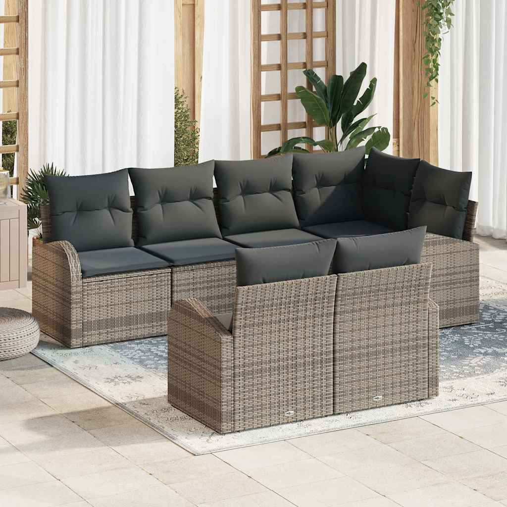 Havesofa Sæt Med Pude 7 Dele Polyrattan
