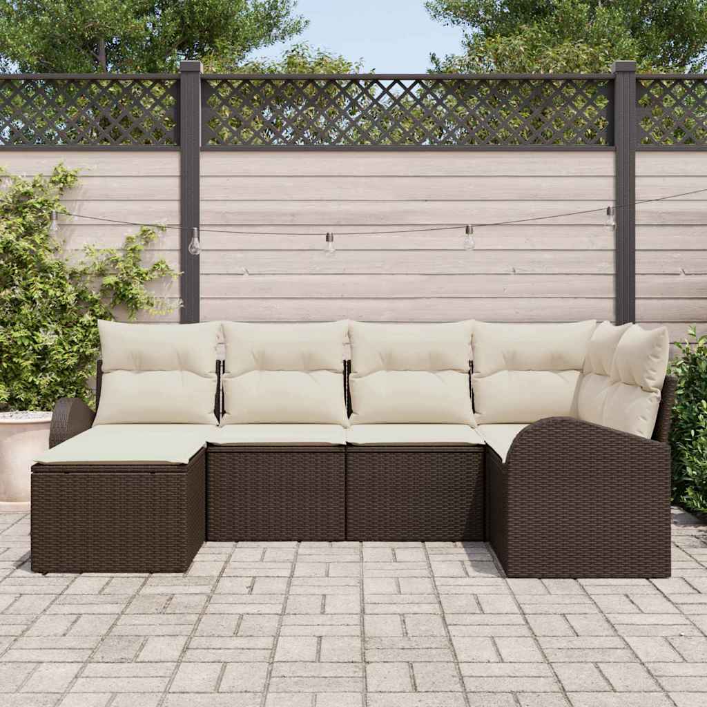 Sofa Sæt Med Pude Med Opbevaring 6 Dele Polyrattan