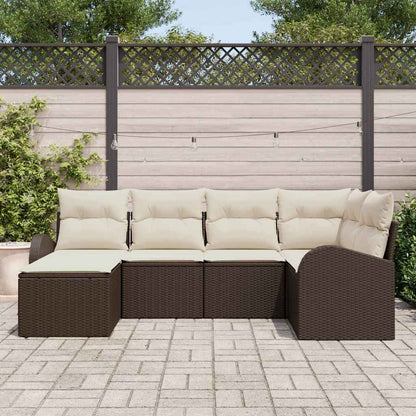 Sofa Sæt Med Pude Med Opbevaring 6 Dele Polyrattan