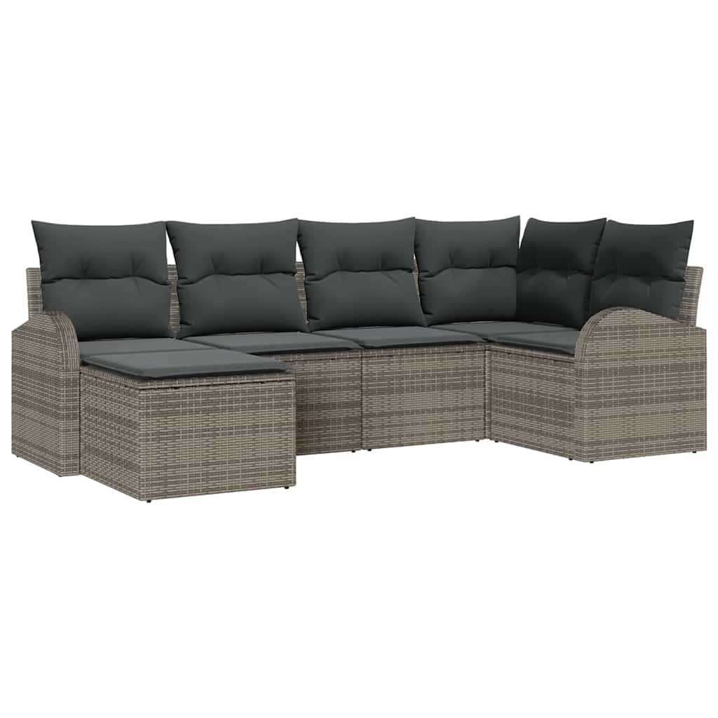 Sofa Sæt Med Pude Med Opbevaring 6 Dele Polyrattan