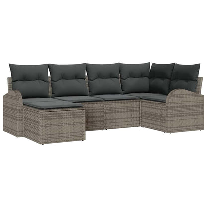 Sofa Sæt Med Pude Med Opbevaring 6 Dele Polyrattan