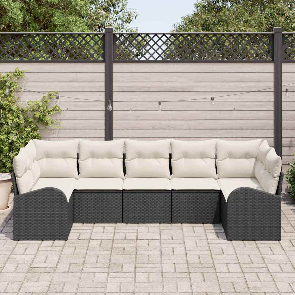 Havesofa Sæt Med Pude 7 Dele Polyrattan - Billede 3