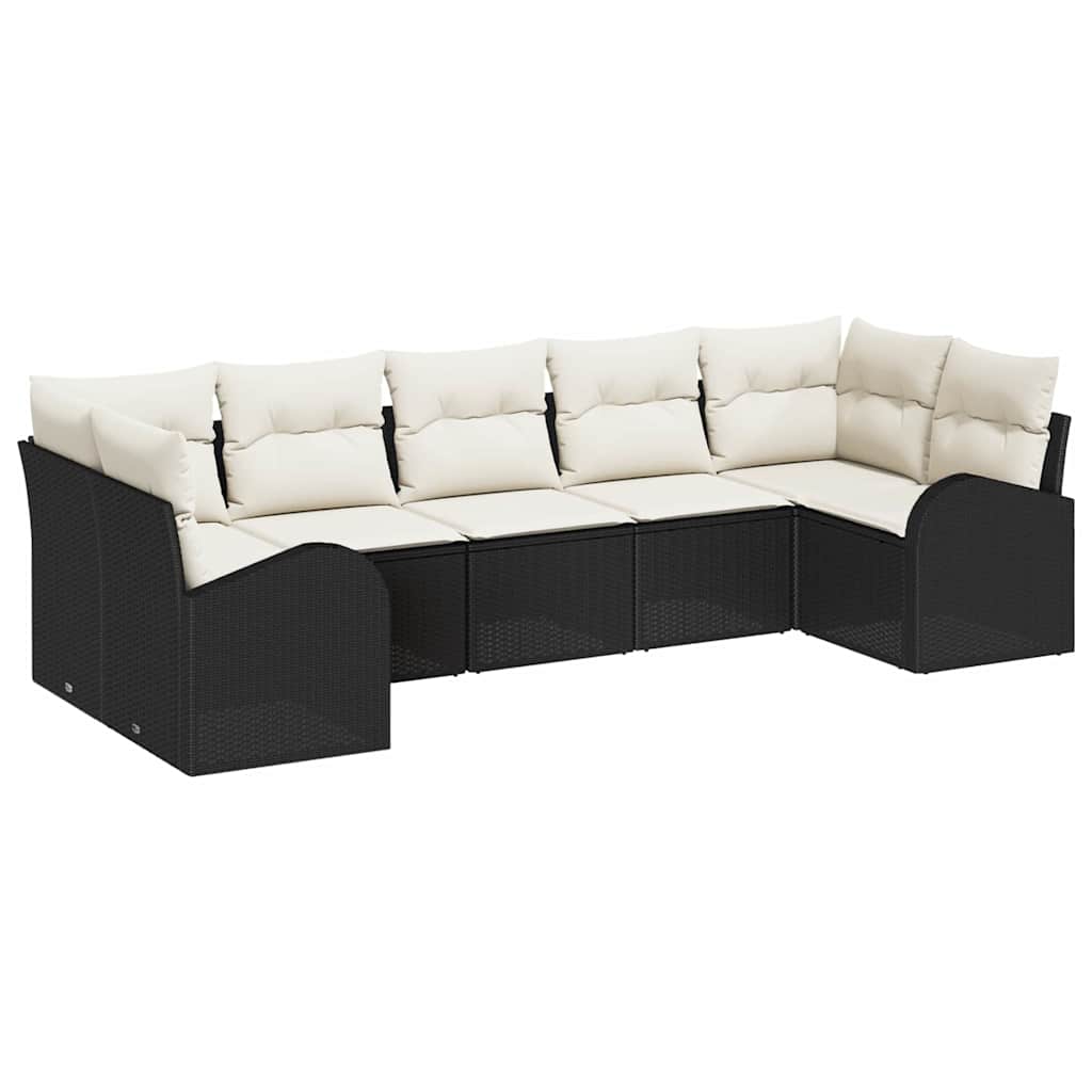 Havesofa Sæt Med Pude 7 Dele Polyrattan - Billede 2