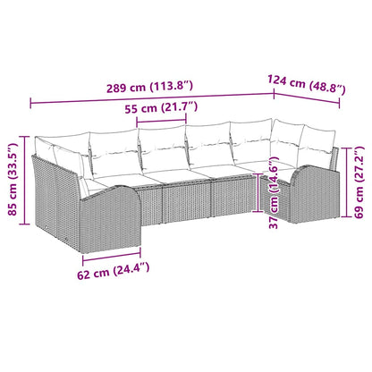 Havesofa Sæt Med Pude 7 Dele Polyrattan - Billede 12