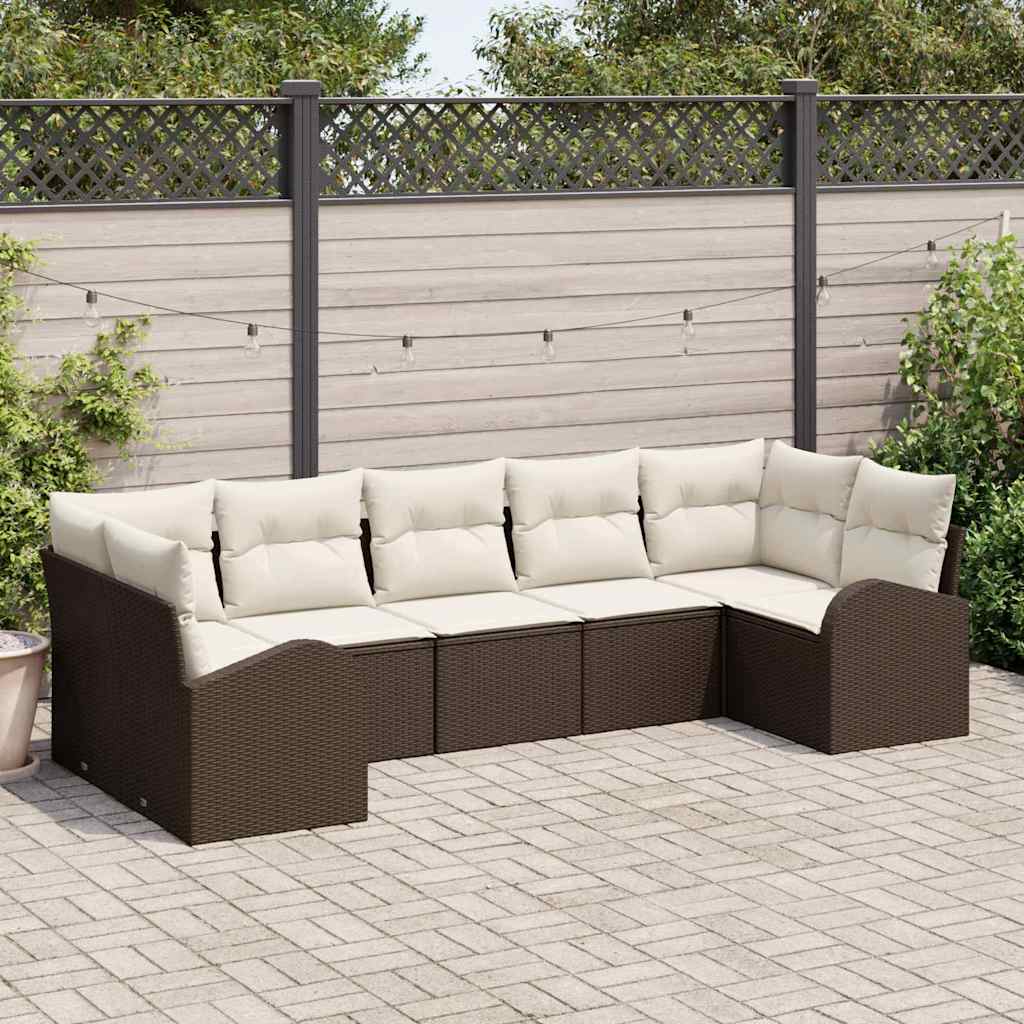 Havesofa Sæt Med Pude 7 Dele Polyrattan