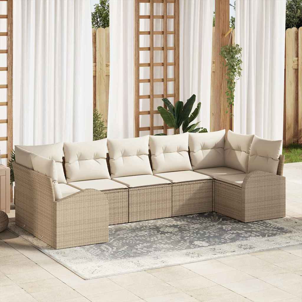 Havesofa Sæt Med Pude 7 Dele Polyrattan
