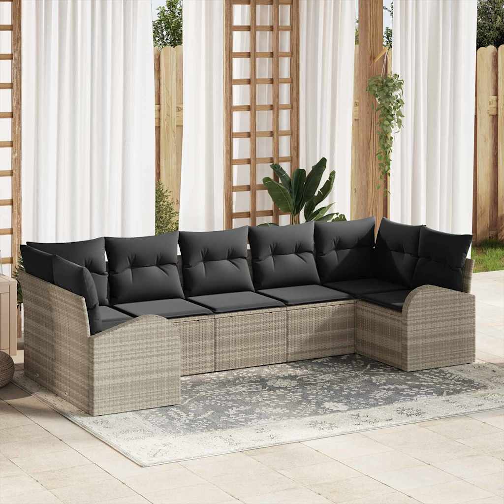 Havesofa Sæt Med Pude 7 Dele Polyrattan