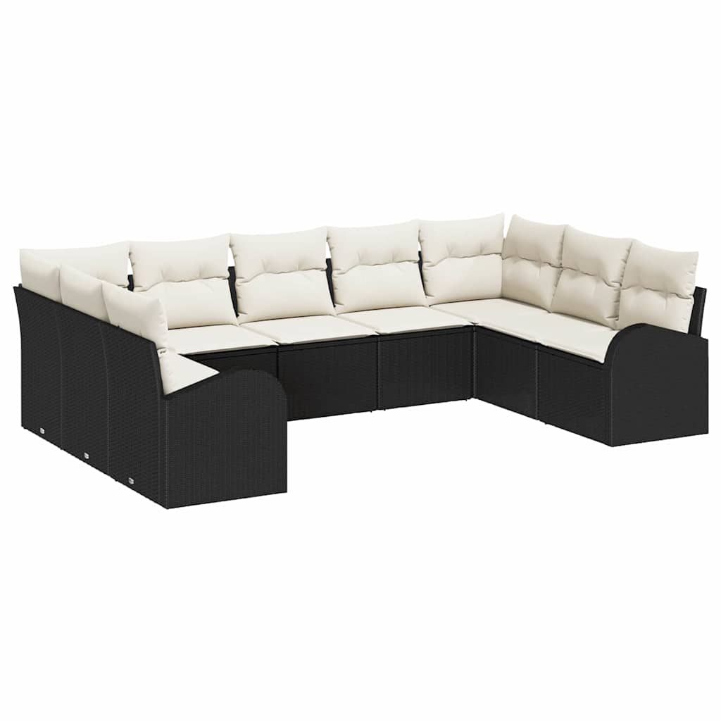 Havesofa Sæt Med Pude 9 Dele Polyrattan - Billede 2
