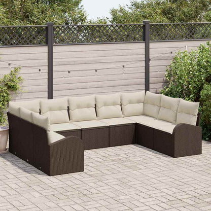 Havesofa Sæt Med Pude 9 Dele Polyrattan - Variant 3354867