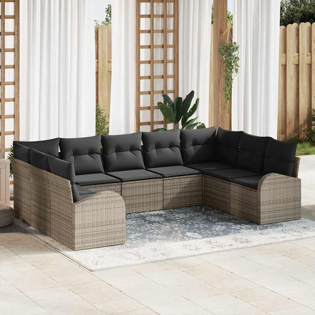 Havesofa Sæt Med Pude 9 Dele Polyrattan - Variant 3354868