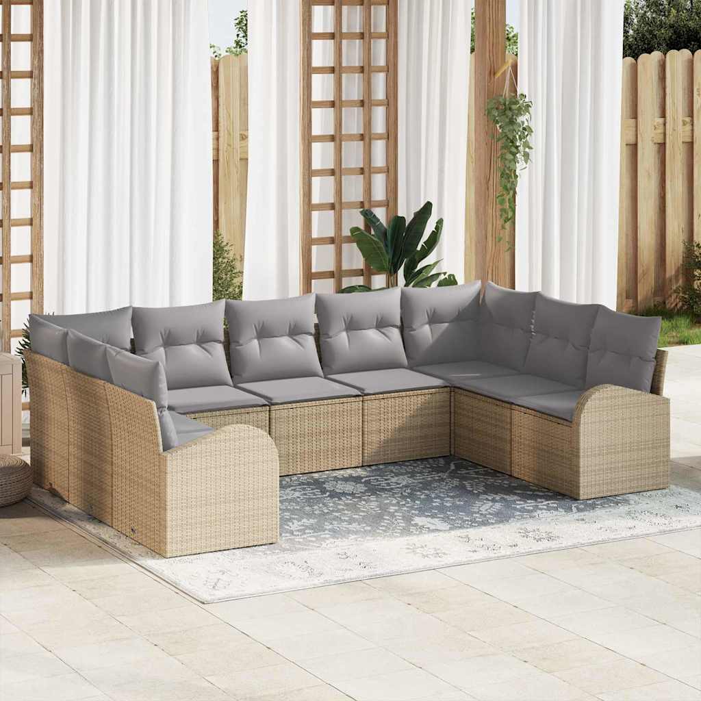 Havesofa Sæt Med Pude 9 Dele Polyrattan - Variant 3354869