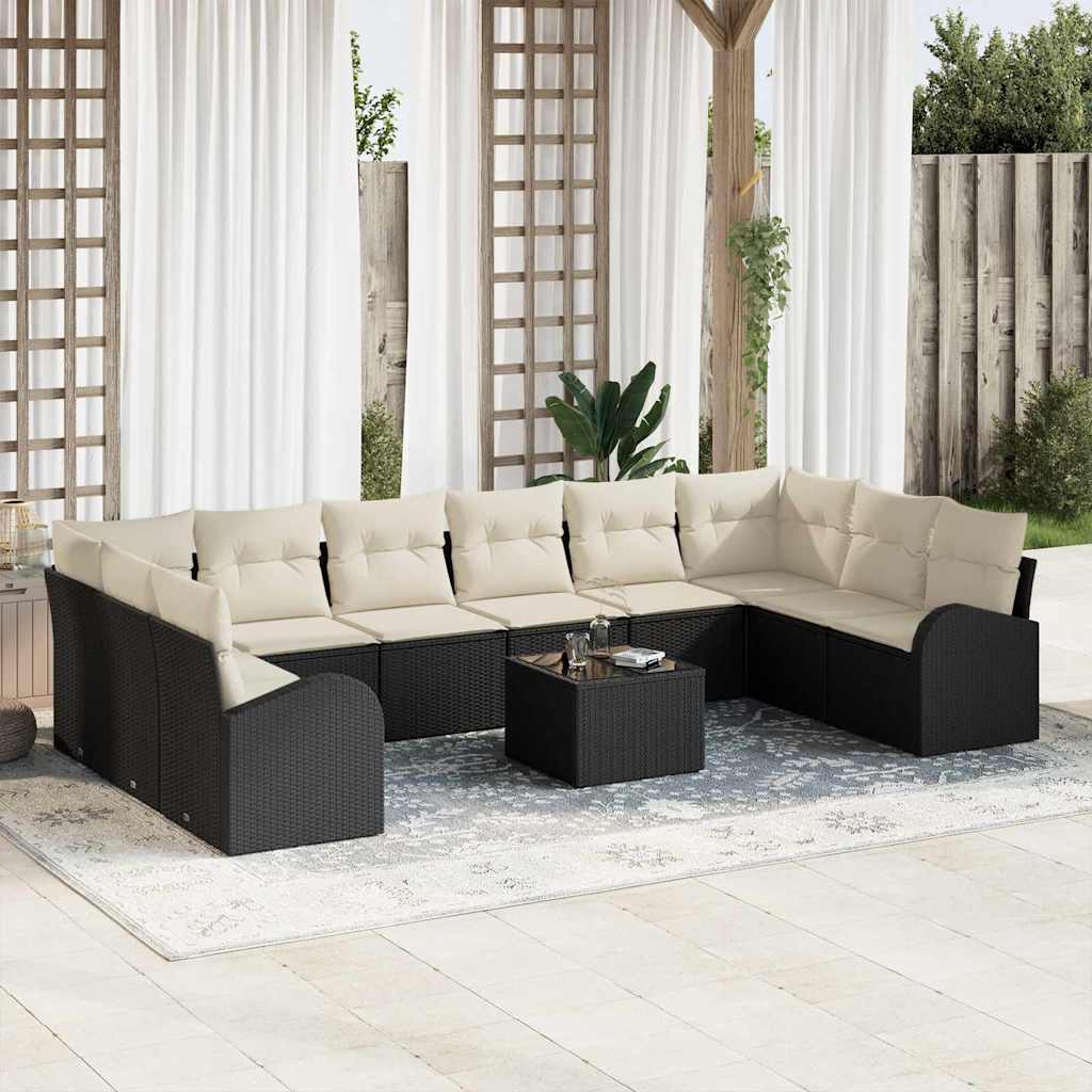 Havesofa Sæt Med Pude 11 Dele Polyrattan - Hovedbillede