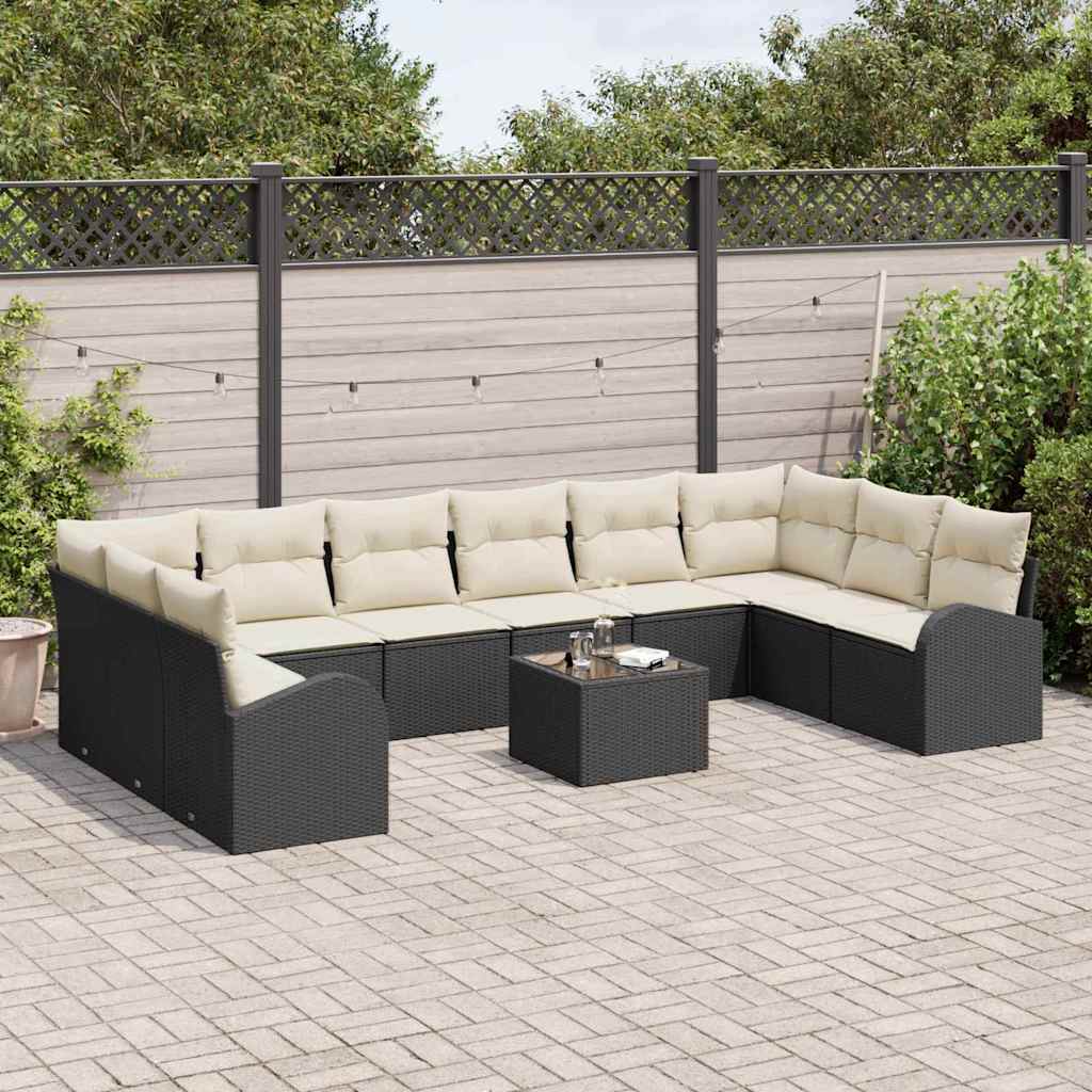 Havesofa Sæt Med Pude 11 Dele Polyrattan - Billede 3