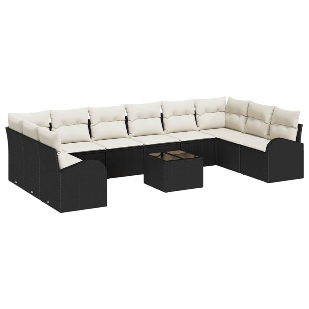 Havesofa Sæt Med Pude 11 Dele Polyrattan - Billede 2