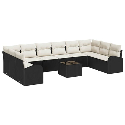 Havesofa Sæt Med Pude 11 Dele Polyrattan - Billede 2