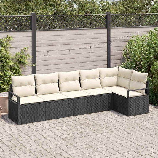 Havesofa Sæt Med Pude 6 Dele Polyrattan - Hovedbillede