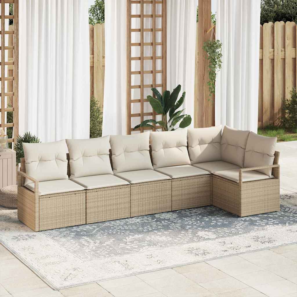 Havesofa Sæt 6 Stk. Polyrattan - Hovedbillede
