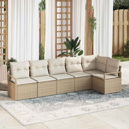 Havesofa Sæt 6 Stk. Polyrattan - Hovedbillede