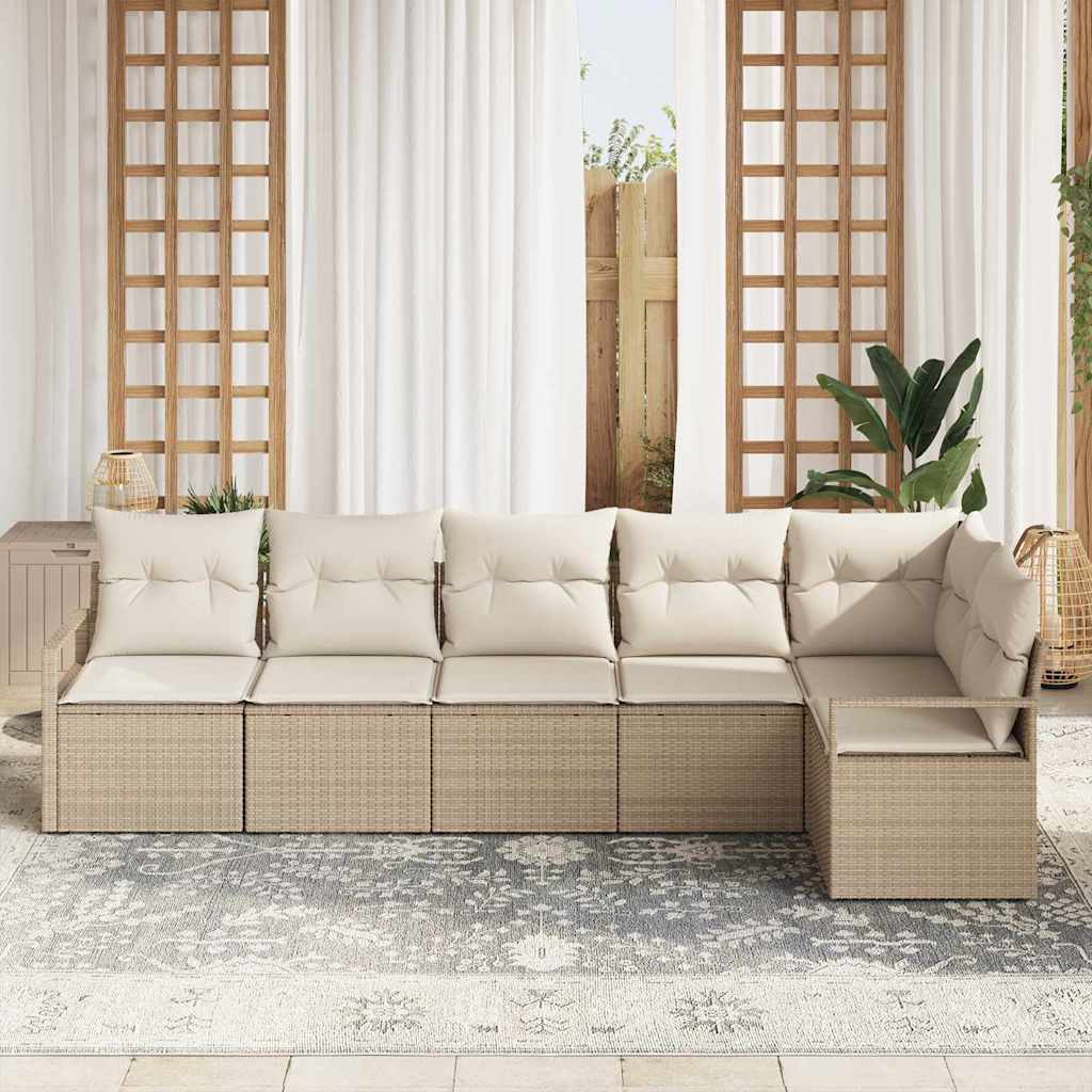 Havesofa Sæt 6 Stk. Polyrattan - Billede 3