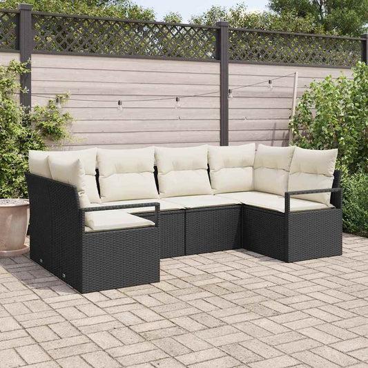 Havesofa Sæt Med Pude 6 Dele Polyrattan - Hovedbillede