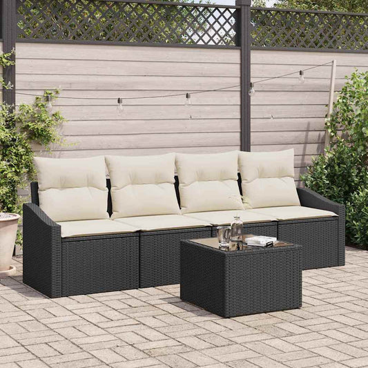 Sofa Sæt Med Pude Med Opbevaring 5 Dele Polyrattan - Hovedbillede
