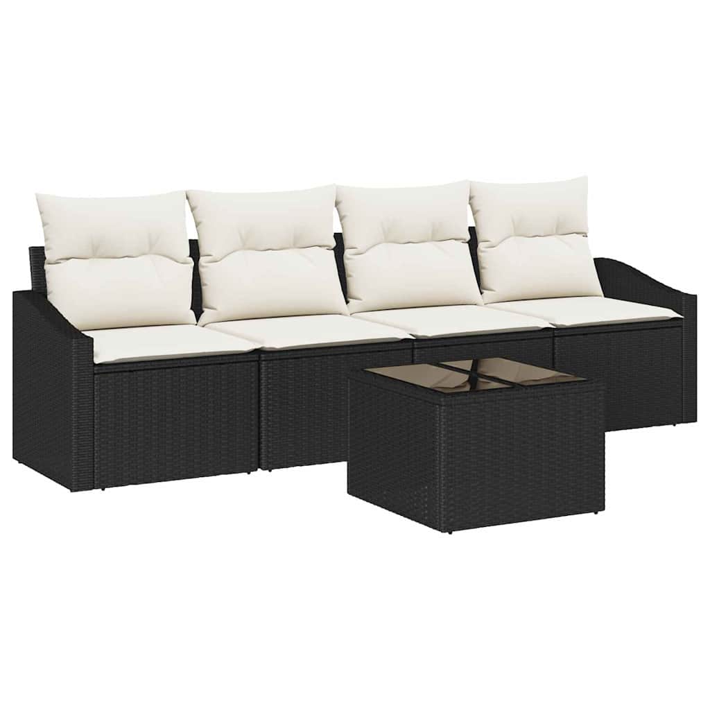 Sofa Sæt Med Pude Med Opbevaring 5 Dele Polyrattan - Billede 2