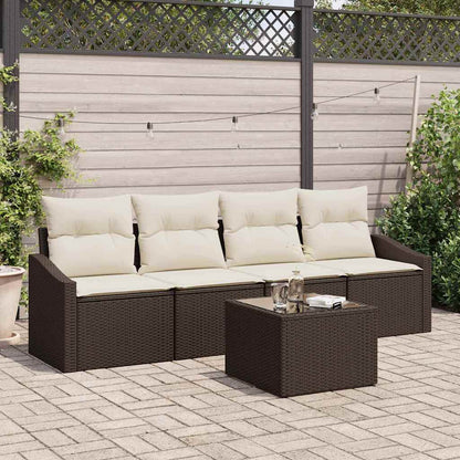 Sofa Sæt Med Pude Med Opbevaring 5 Dele Polyrattan
