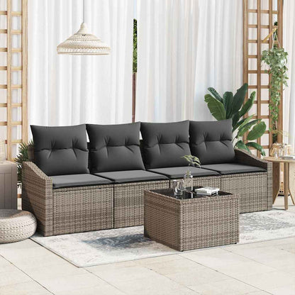 Sofa Sæt Med Pude Med Opbevaring 5 Dele Polyrattan
