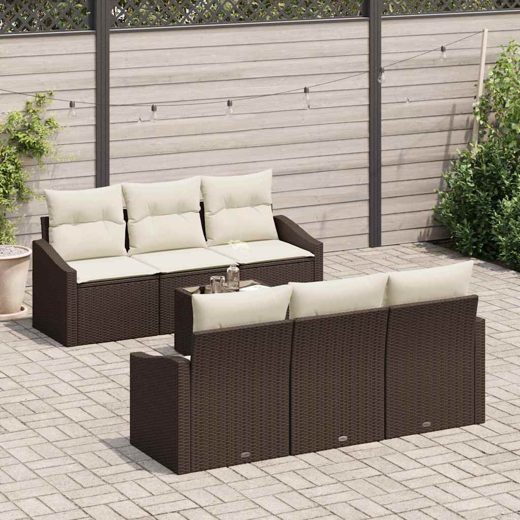 Sofa Sæt Med Pude Med Opbevaring 7 Dele Polyrattan