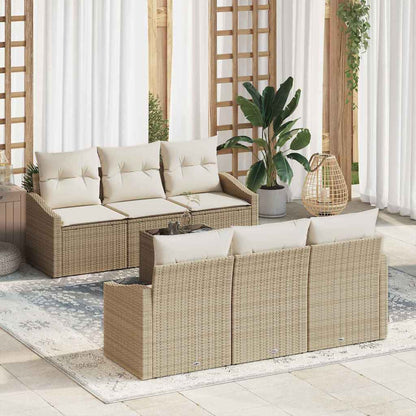 Sofa Sæt Med Pude Med Opbevaring 7 Dele Polyrattan