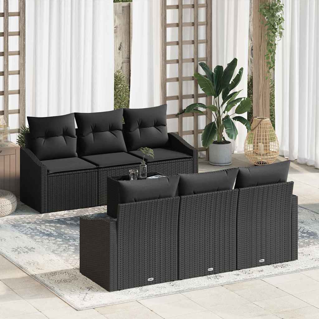 Sofa Sæt Med Pude Med Opbevaring 7 Dele Polyrattan