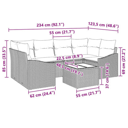 Sofa Sæt 7 Stk. Og Polyrattan - Billede 13