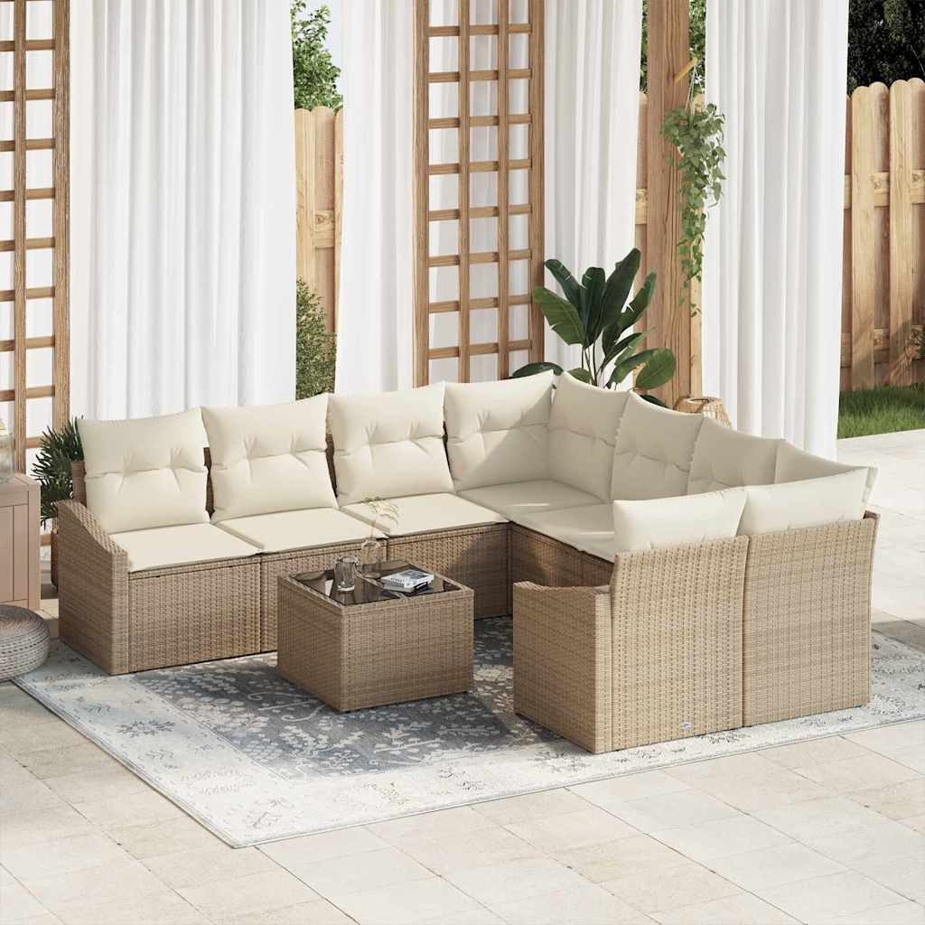 Sofa Sæt 9 Stk. Polyrattan - Hovedbillede