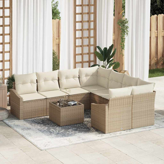 Sofa Sæt 9 Stk. Polyrattan - Hovedbillede
