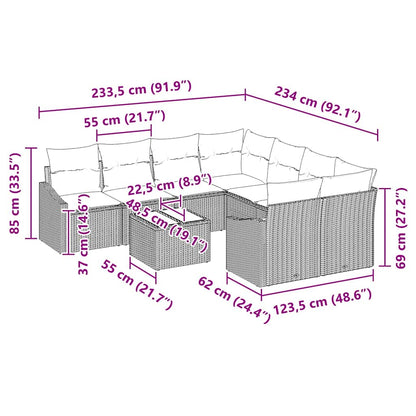 Sofa Sæt 9 Stk. Polyrattan - Billede 13