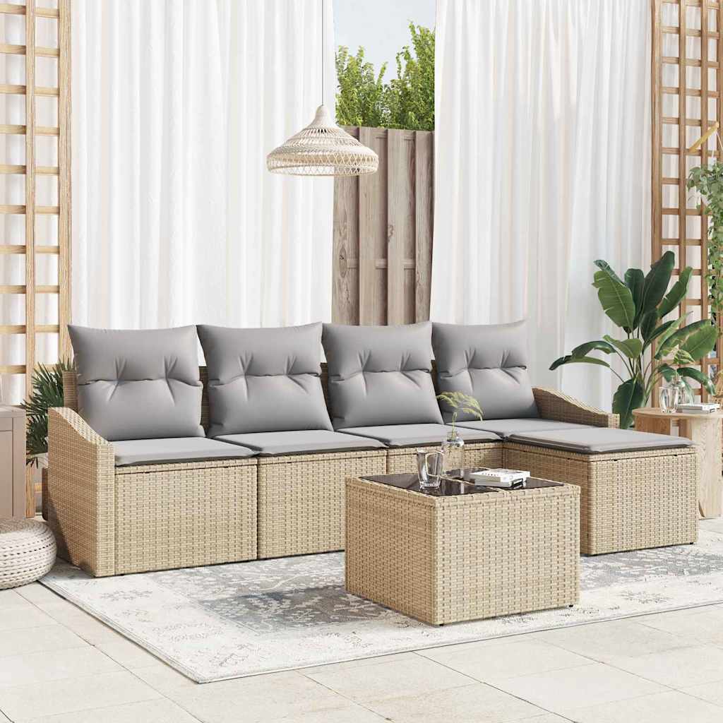 Sofa Sæt 6 Stk. Og Polyrattan - Variant 3355359